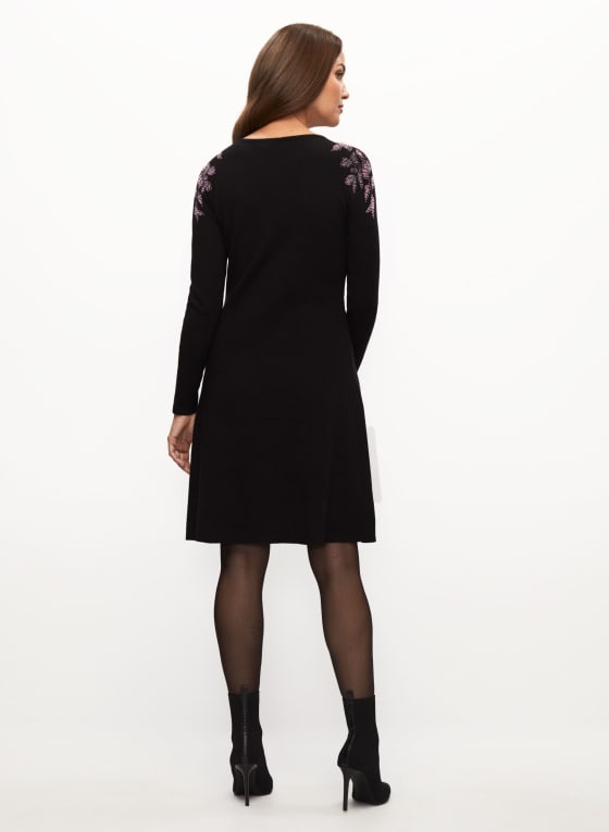 Rhinestone Detail Knit Dress