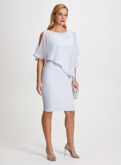 Rhinestone Trim Poncho Dress