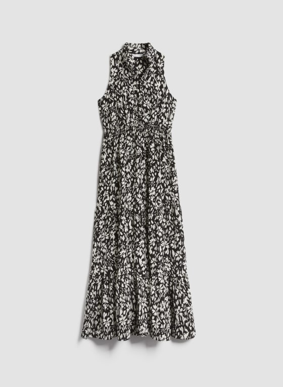 Frill Detail V-Neck Maxi Dress