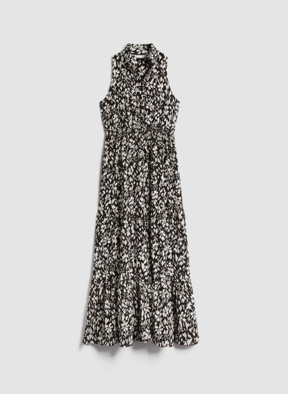 Frill Detail V-Neck Maxi Dress