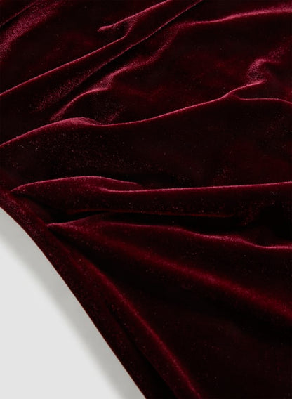 Velvet Split Neck Dress