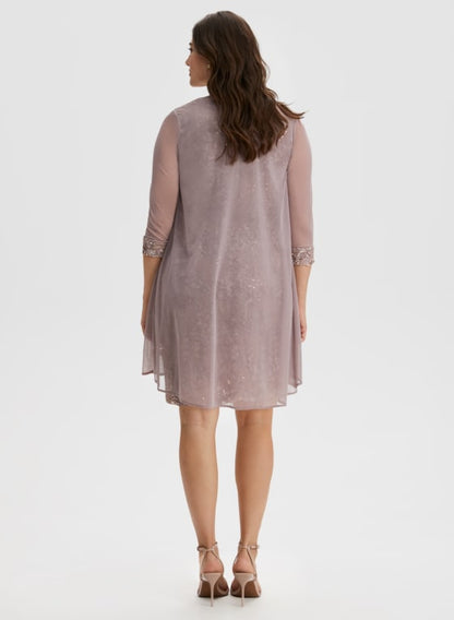 Lace Dress & Cascading Jacket Set