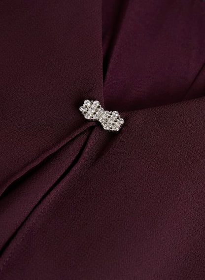 Brooch Detail Tiered Dress