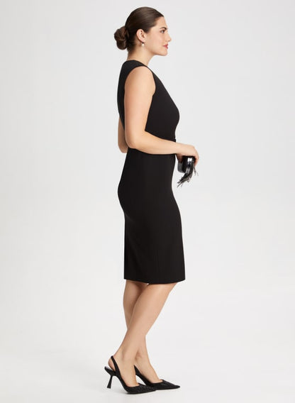 Belted Sleeveless Sheath Dress