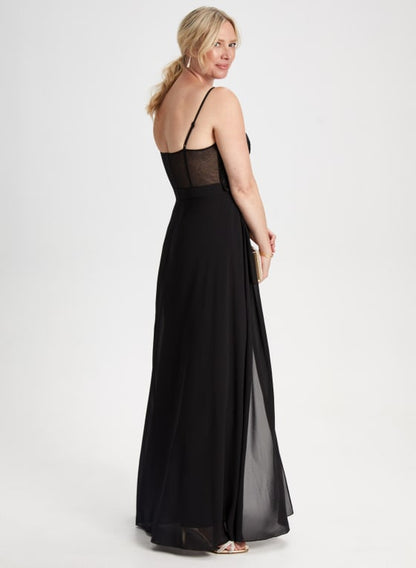 Mesh Detail Georgette Jumpsuit
