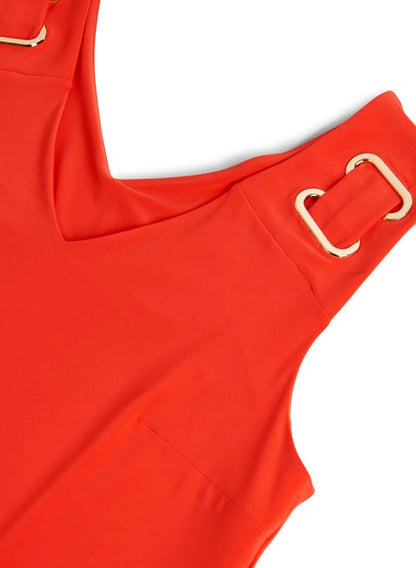 Shoulder Detail Sleeveless Dress