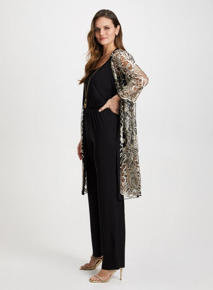 Sequin Motif Jacket. Pants & Cami Set