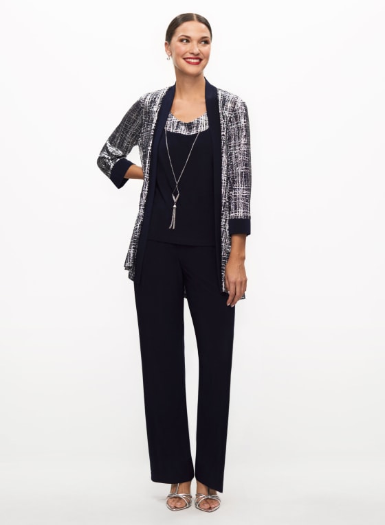 Top. Cami. Pants & Necklace Set