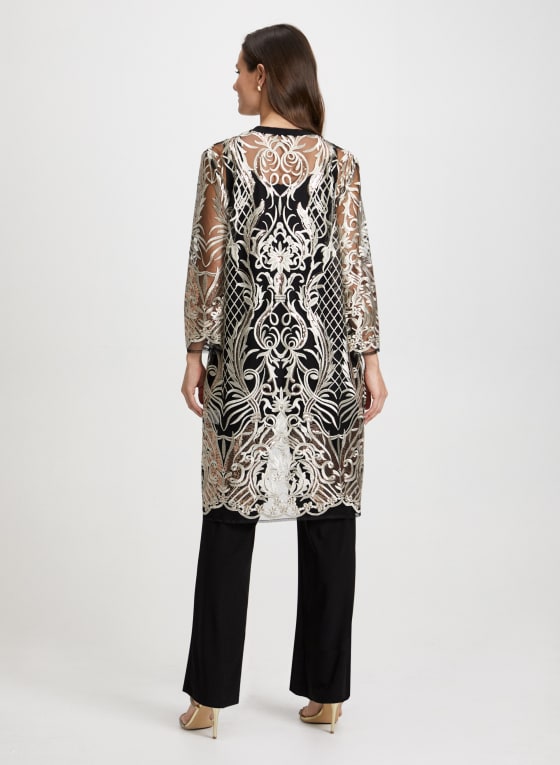 Sequin Motif Jacket. Pants & Cami Set