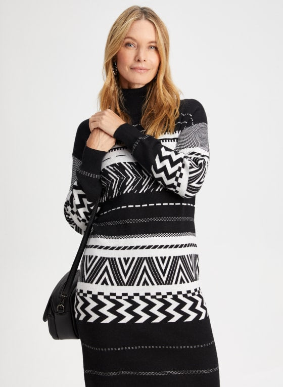 Printed Jacquard Knit Dress