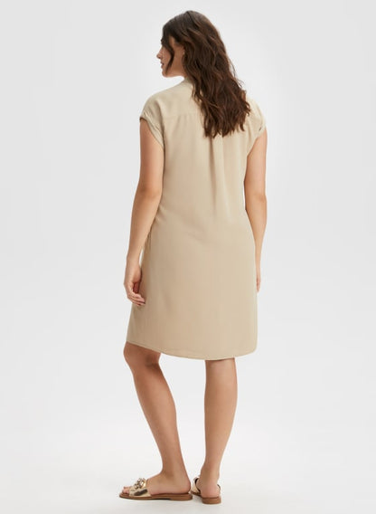 Button Detail Short Sleeve Dress
