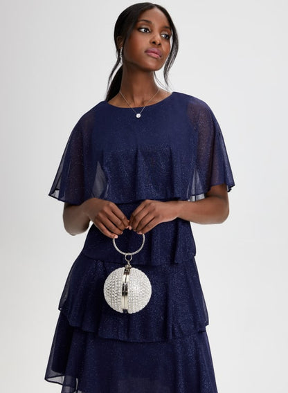 Glitter Mesh Tiered Dress
