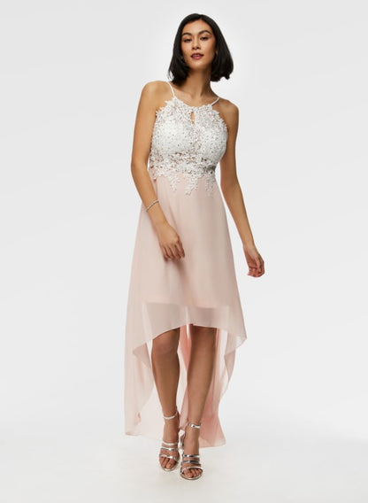 High Low Lace Detail Dress