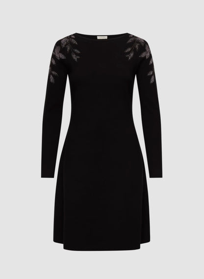 Rhinestone Detail Knit Dress