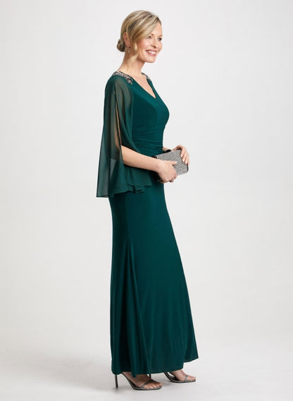 Beaded Detail Chiffon Gown