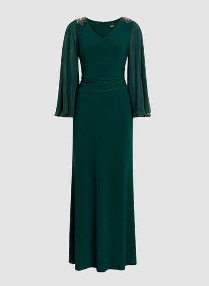 Beaded Detail Chiffon Gown