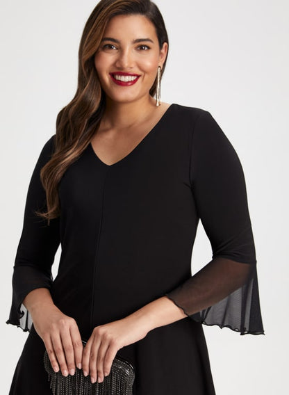 Flounce Sleeve Layered Dress