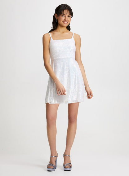 Square Neck Sequin Dress